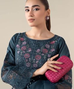 3 Pcs Luxury Pret Teal Embroidered Cotton Lawn Suit Mbdw-Ea2508Tl 12 Dw Ef2508Tealc Imanistudio.com