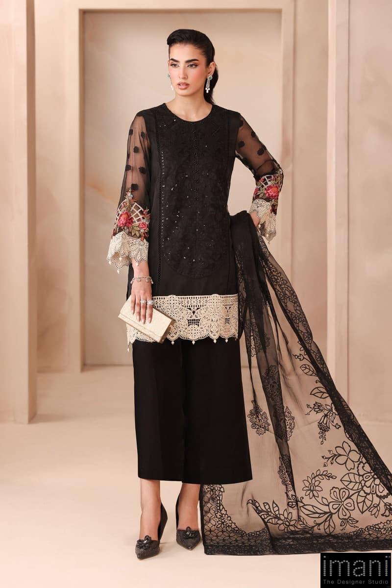 3 Pcs Luxury Pret Black Embroidered Organza Jacquard Suit Mbdw-Mn2502Bb 1 3 Pcs Luxury Pret Black Embroidered Organza Jacquard Suit Mbdw-Mn2502Bb