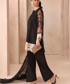 3 Pcs Luxury Pret Black Embroidered Organza Jacquard Suit Mbdw-Mn2502Bb 14 Dw Mn2502Blkd Imanistudio.com