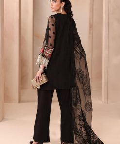 3 Pcs Luxury Pret Black Embroidered Organza Jacquard Suit Mbdw-Mn2502Bb 13 Dw Mn2502Blke Imanistudio.com