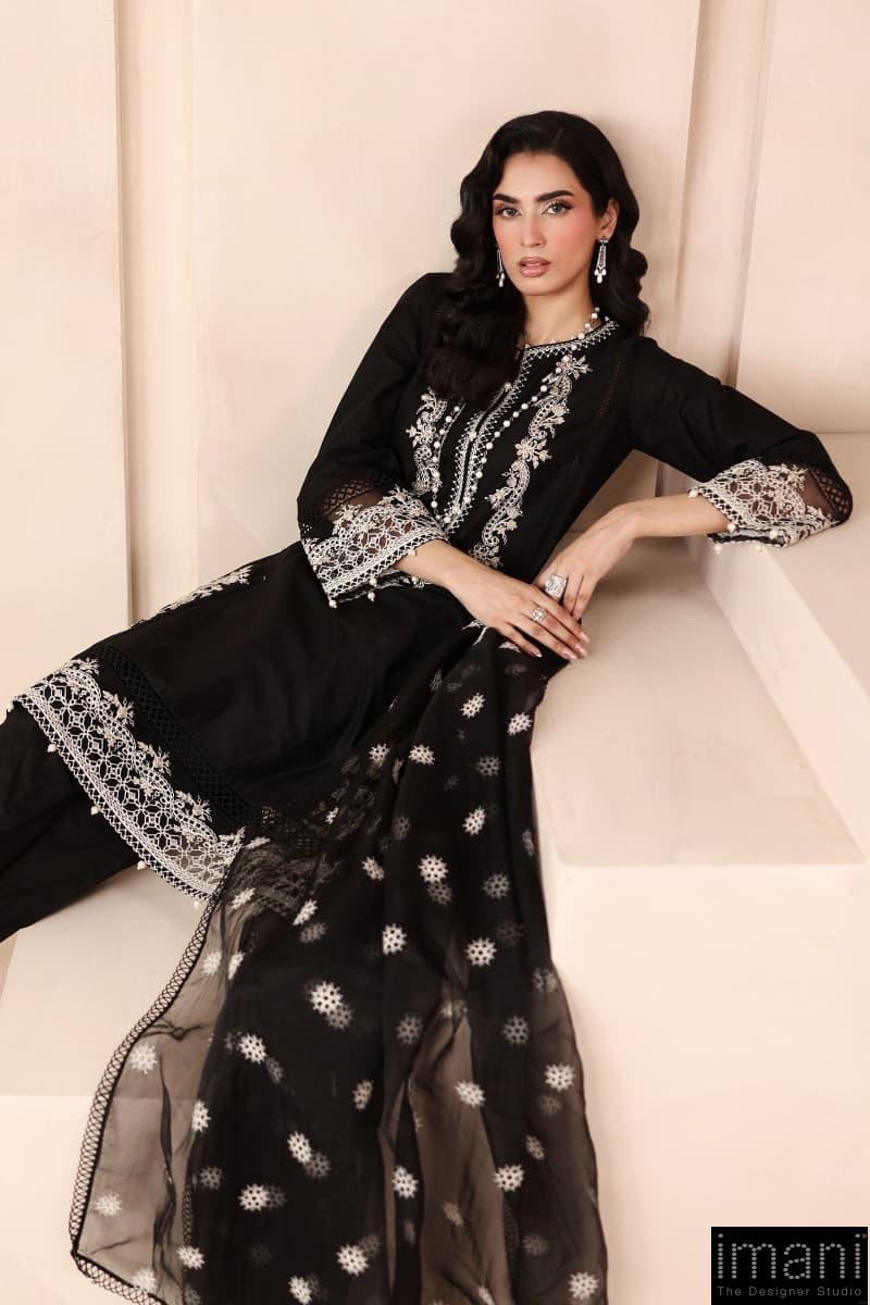 3 Pcs Luxury Pret Black Embroidered Dobby Lawn Suit Mbdw-Mn2513Bl 4 3 Pcs Luxury Pret Black Embroidered Dobby Lawn Suit Mbdw-Mn2513Bl - Image 4