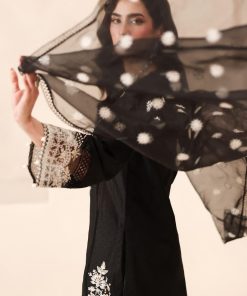 3 Pcs Luxury Pret Black Embroidered Dobby Lawn Suit Mbdw-Mn2513Bl 13 Dw Mn2513Blkc Imanistudio.com