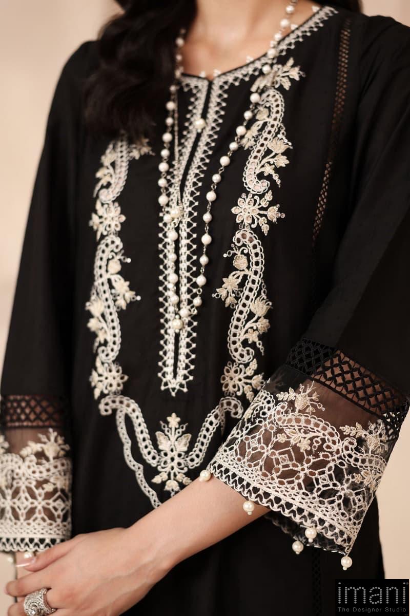 3 Pcs Luxury Pret Black Embroidered Dobby Lawn Suit Mbdw-Mn2513Bl 6 3 Pcs Luxury Pret Black Embroidered Dobby Lawn Suit Mbdw-Mn2513Bl - Image 6