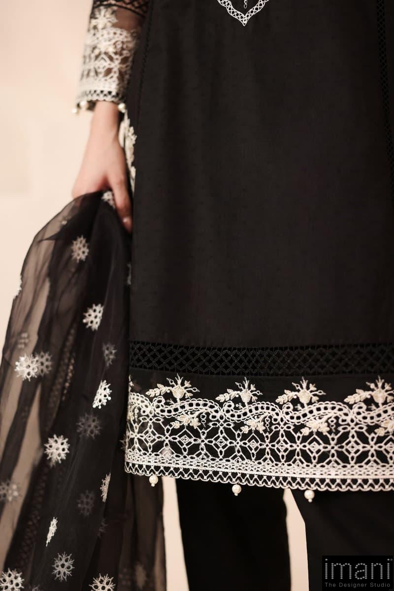 3 Pcs Luxury Pret Black Embroidered Dobby Lawn Suit Mbdw-Mn2513Bl 7 3 Pcs Luxury Pret Black Embroidered Dobby Lawn Suit Mbdw-Mn2513Bl - Image 7