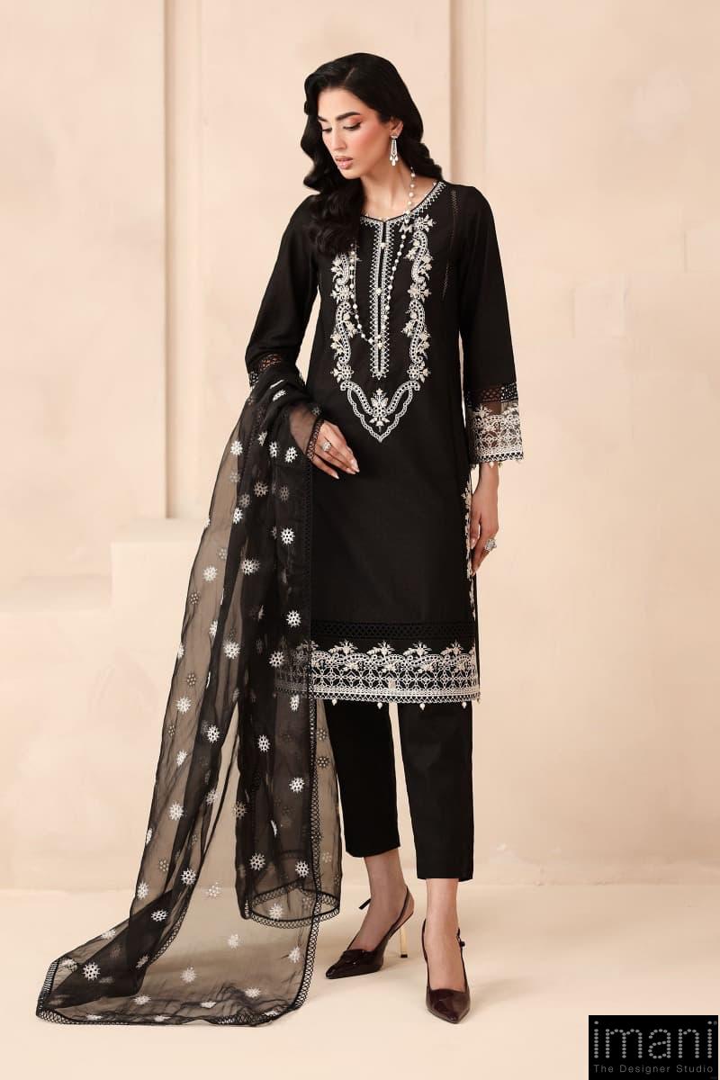 3 Pcs Luxury Pret Black Embroidered Dobby Lawn Suit Mbdw-Mn2513Bl 1 3 Pcs Luxury Pret Black Embroidered Dobby Lawn Suit Mbdw-Mn2513Bl