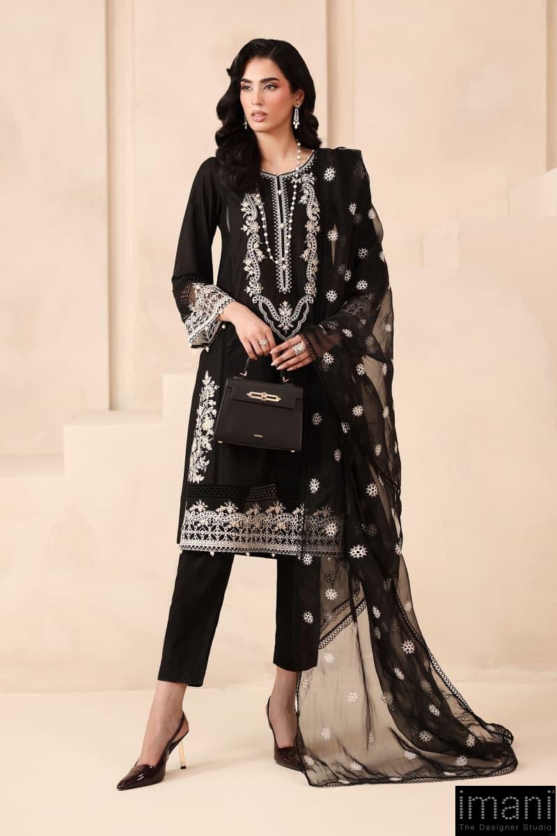 3 Pcs Luxury Pret Black Embroidered Dobby Lawn Suit Mbdw-Mn2513Bl 2 3 Pcs Luxury Pret Black Embroidered Dobby Lawn Suit Mbdw-Mn2513Bl - Image 2