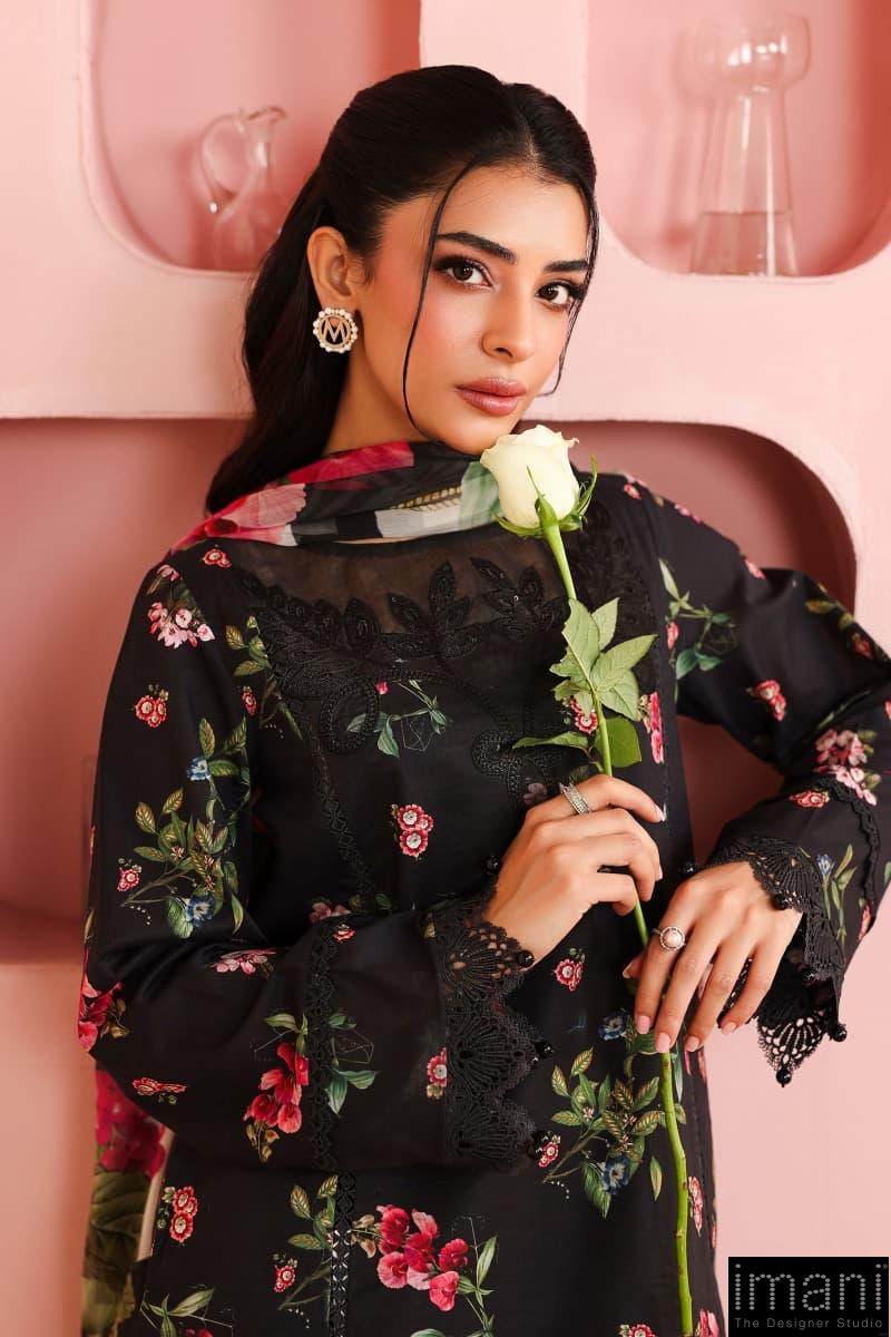 3 Pcs Luxury Pret Black Printed &Amp; Embroidered Cotton Suit Mbdw-Pf2506Bp 4 3 Pcs Luxury Pret Black Printed &Amp; Embroidered Cotton Suit Mbdw-Pf2506Bp - Image 4