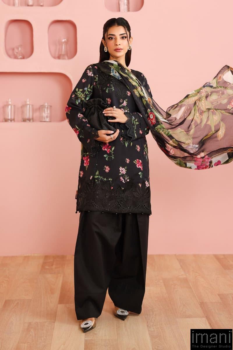 3 Pcs Luxury Pret Black Printed &Amp; Embroidered Cotton Suit Mbdw-Pf2506Bp 1 3 Pcs Luxury Pret Black Printed &Amp; Embroidered Cotton Suit Mbdw-Pf2506Bp