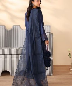 3 Pcs Luxury Pret Navy Blue Embroidered Dobby Lawn Suit Mbdw-Pf2507Nb 10 Dw Pf2507Bluea Imanistudio.com