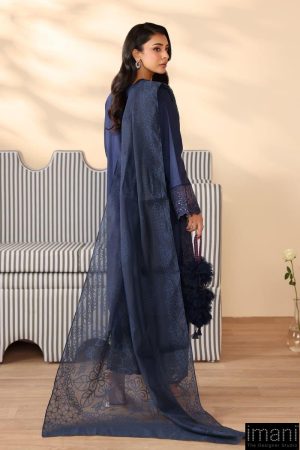 3 Pcs Luxury Pret Navy Blue Embroidered Dobby Lawn Suit Mbdw-Pf2507Nb 10 Dw Pf2507Bluea Imanistudio.com