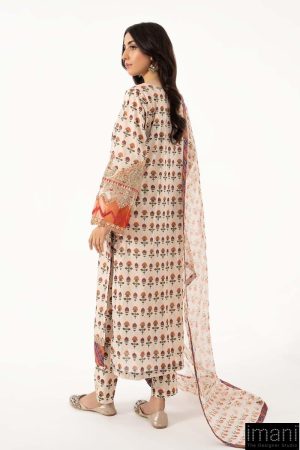 3 Pcs Luxury Pret Off-White Printed Cotton Lawn Suit Mbdw-Ea2261Ow 12 Dwef2261Offwhta Imanistudio.com