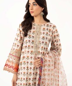 3 Pcs Luxury Pret Off-White Printed Cotton Lawn Suit Mbdw-Ea2261Ow 9 Dwef2261Offwhtb Imanistudio.com