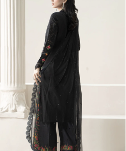 3 Pcs Luxury Pret Black Embroidered Cotton Lawn Suit Mbds-El2501Bl 6 Els 2501Blackb Imanistudio.com