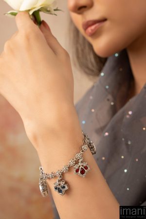 Multi-Colour Lotus Charm Bracelet Fashion Jewellery Imjbr-Ea2502Mc 9 Jbr Ea2502Multi Imanistudio.com