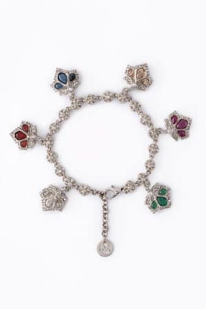 Multi-Colour Lotus Charm Bracelet Fashion Jewellery Imjbr-Ea2502Mc