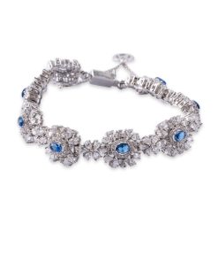 Sappire Blue Petal Bliss Bracelet Fashion Jewellery Imjbr-Ef2503Sb 8 Jbr Ef2503Sapphirb Imanistudio.com