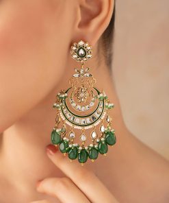 Green Onyx Chaand Earrings Fashion Jewellery Imjer-Ea2501Gc 8 Jer Ea2501Greenonyx Imanistudio.com