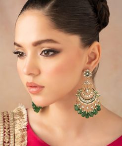 Green Onyx Chaand Earrings Fashion Jewellery Imjer-Ea2501Gc 9 Jer Ea2501Greenonyxa Imanistudio.com
