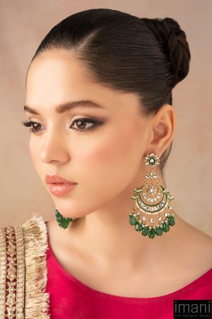 Green Onyx Chaand Earrings Fashion Jewellery Imjer-Ea2501Gc 9 Jer Ea2501Greenonyxa Imanistudio.com