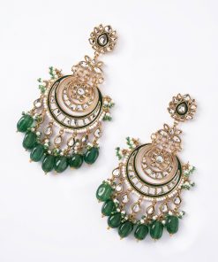 Green Onyx Chaand Earrings Fashion Jewellery Imjer-Ea2501Gc 6 Green Onyx Chaand Earrings Fashion Jewellery Imjer-Ea2501Gc