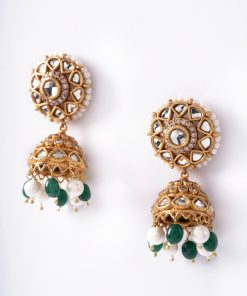 Green Onyx Jhumka Earrings Fashion Jewellery IMJER-EA2502GO
