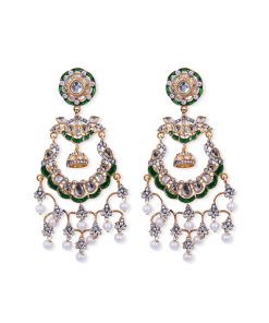 Green Enamel Kundan Chandbali Fashion Jewellery Imjer-Ef2501Gn 6 Jer Ef2501Green Enamel Imanistudio.com