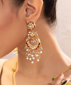 Red Enamel Kundan Chandbali Fashion Jewellery Imjer-Ef2501Rn 5 Jer Ef2501Red Enamel Imanistudio.com