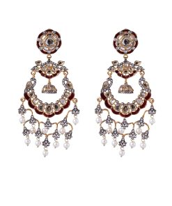 Red Enamel Kundan Chandbali Fashion Jewellery IMJER-EF2501RN