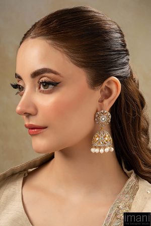 Gold Sparkle Pankhi Jhumka Earrings Fashion Jewellery Imjer-Ef2512Gd 8 Gold Sparkle Pankhi Jhumka Earrings Fashion Jewellery Imjer-Ef2512Gd