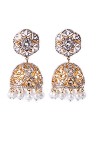 Gold Sparkle Pankhi Jhumka Earrings Fashion Jewellery IMJER-EF2512GD