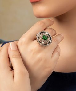 Emerald Green Cubic Ring Fashion Jewellery Imjrg-Ef2515Eg 9 Jrg Ef2515Emerala Imanistudio.com