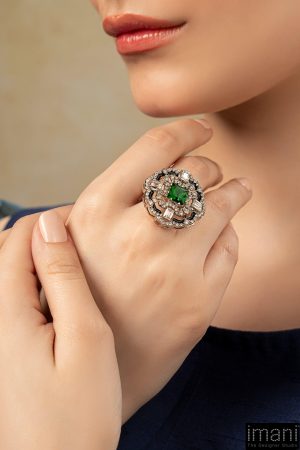Emerald Green Cubic Ring Fashion Jewellery Imjrg-Ef2515Eg 9 Jrg Ef2515Emerala Imanistudio.com