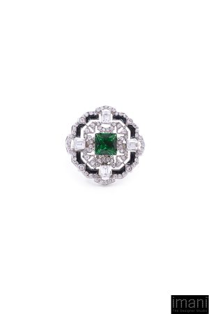 Emerald Green Cubic Ring Fashion Jewellery Imjrg-Ef2515Eg 8 Jrg Ef2515Emeraldc Imanistudio.com