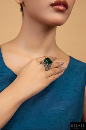 Emerald Green Ring Fashion Jewellery Imjrg-W2306Eg 8 Jrg W2306Emeraldgreenc Imanistudio.com