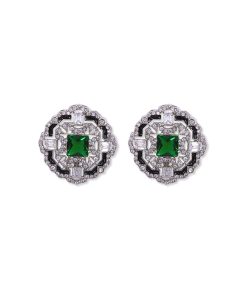 Emerald Green Cubic Studs Earrings Fashion Jewellery IMJSD-EF2507EG