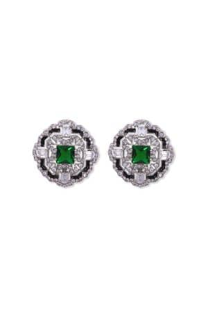 Emerald Green Cubic Studs Earrings Fashion Jewellery IMJSD-EF2507EG