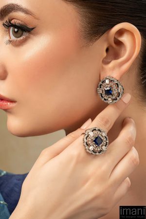 Sapphire Cubic Studs Earrings Fashion Jewellery Imjsd-Ef2507Sr 6 Jsd Ef2507Sapphira Imanistudio.com