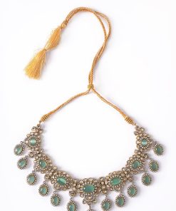 3 Pcs Sultana Bridal Set Mint Green Fashion Jewellery IMJST-BR2504MG