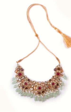2 Pcs Sirin Necklace & Earrings Set Aqua Quartz Fashion Jewellery IMJST-EF2502AQ