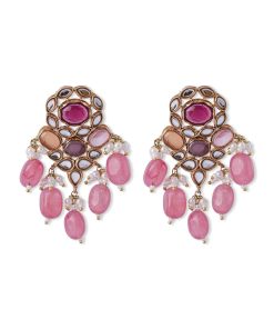 2 Pcs Sirin Necklace &Amp; Earrings Set Pink Quartz Fashion Jewellery Imjst-Ef2502Pq 9 Jst Ef2502Pink Quartzd Imanistudio.com