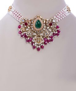 2 Pcs Multi-Colour Necklace & Earrings Set Fashion Jewellery IMJST-W2405MC