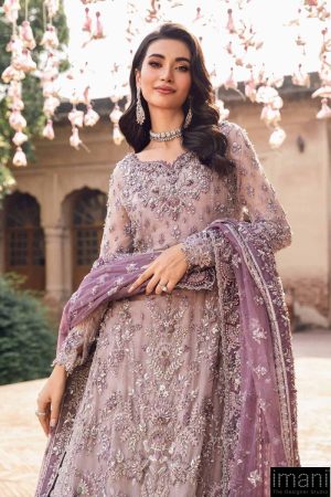 Mariab Couture Wedding Wear Lilac Pure Organza Lehega Set Mbmc-1005Lc 10 Mc 1005Lilace Imanistudio.com