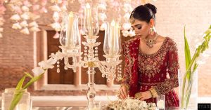 Mariab Couture Roza Deep Red Pure Organza Lehenga Choli Set Mbmc-1008Dr 13 Mc 1007Reda Imanistudio.com