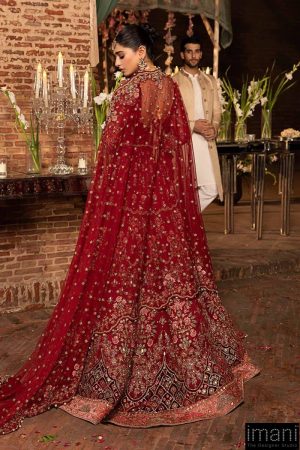 Mariab Couture Roza Deep Red Pure Organza Lehenga Choli Set Mbmc-1008Dr 16 Mc 1007Redb Imanistudio.com