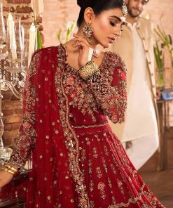 Mariab Couture Roza Deep Red Pure Organza Lehenga Choli Set Mbmc-1008Dr 12 Mc 1007Redf Imanistudio.com