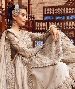 Maria B Couture Wedding Wear Ivory Organza Gharara Set Mbmc-1008Vr 11 Mc 1008 Offwhitea Imanistudio.com