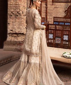 Maria B Couture Wedding Wear Ivory Organza Gharara Set Mbmc-1008Vr 14 Mc 1008 Offwhiteb Imanistudio.com
