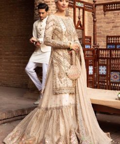 Maria B Couture Wedding Wear Ivory Organza Gharara Set Mbmc-1008Vr 9 Mc 1008 Offwhitec Imanistudio.com