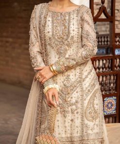 Maria B Couture Wedding Wear Ivory Organza Gharara Set Mbmc-1008Vr 10 Mc 1008 Offwhited Imanistudio.com