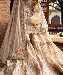 Maria B Couture Wedding Wear Ivory Organza Gharara Set Mbmc-1008Vr 13 Mc 1008 Offwhitee Imanistudio.com